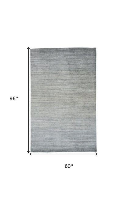 5' X 8' Blue and Green Ombre Hand Woven Area Rug