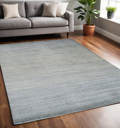 5' X 8' Blue and Green Ombre Hand Woven Area Rug