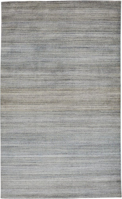 8' X 11' Blue and Gray Ombre Hand Woven Area Rug