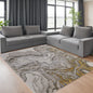 5' X 8' Gold Ivory And Gray Abstract Stain Resistant Area Rug