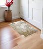 5' X 8' Gold Ivory And Gray Abstract Stain Resistant Area Rug