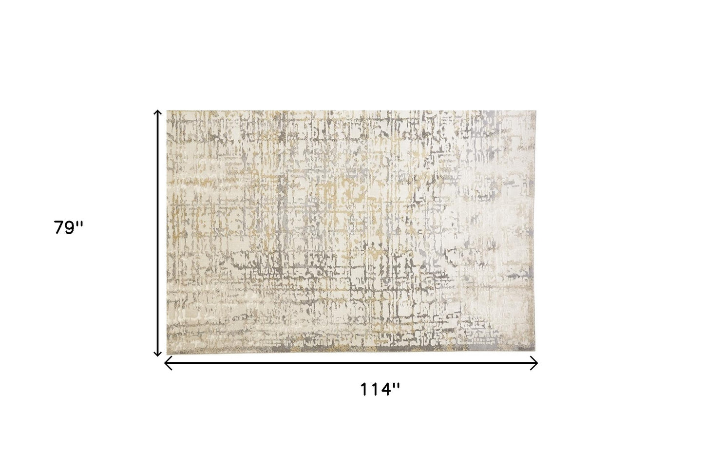 5' X 8' Gold Ivory And Gray Abstract Stain Resistant Area Rug