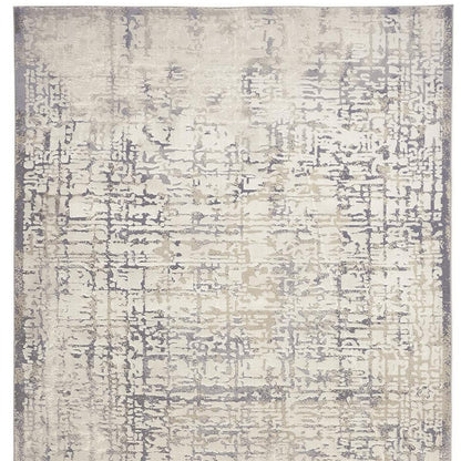 5' X 8' Gold Ivory And Gray Abstract Stain Resistant Area Rug