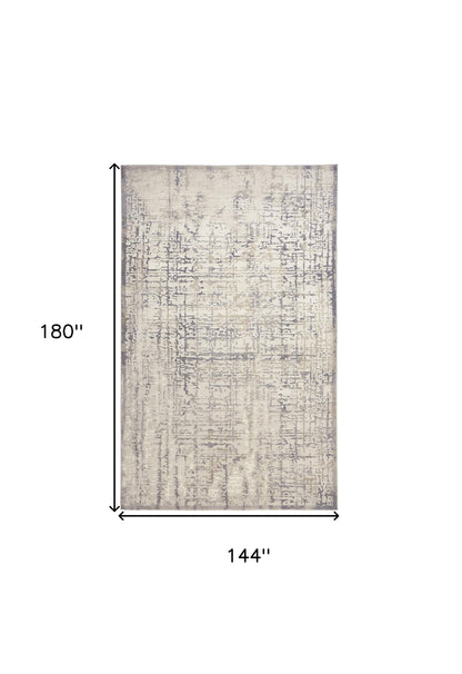 5' X 8' Gold Ivory And Gray Abstract Stain Resistant Area Rug