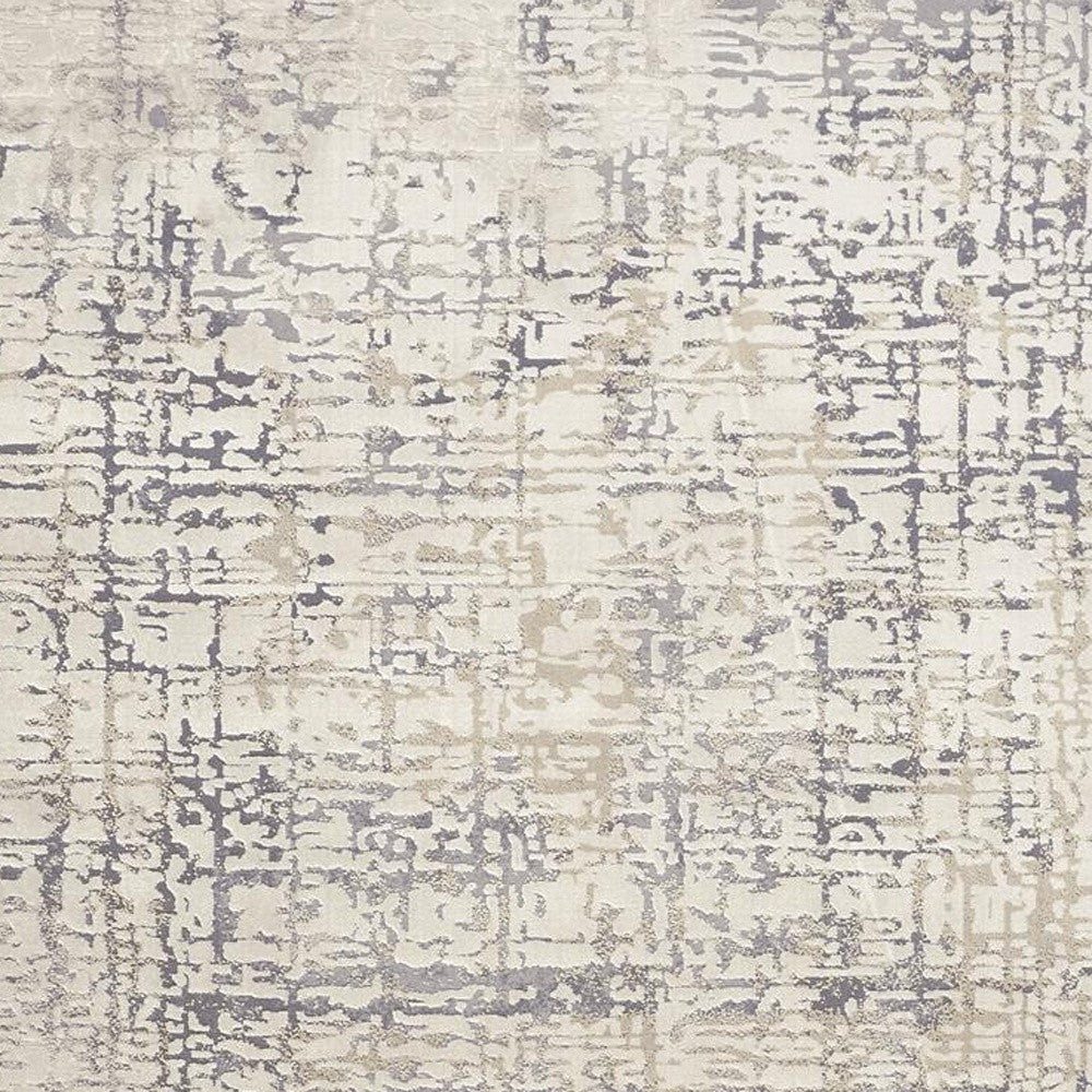 5' X 8' Gold Ivory And Gray Abstract Stain Resistant Area Rug