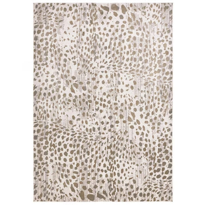 5' X 8' Brown And Ivory Abstract Stain Resistant Area Rug