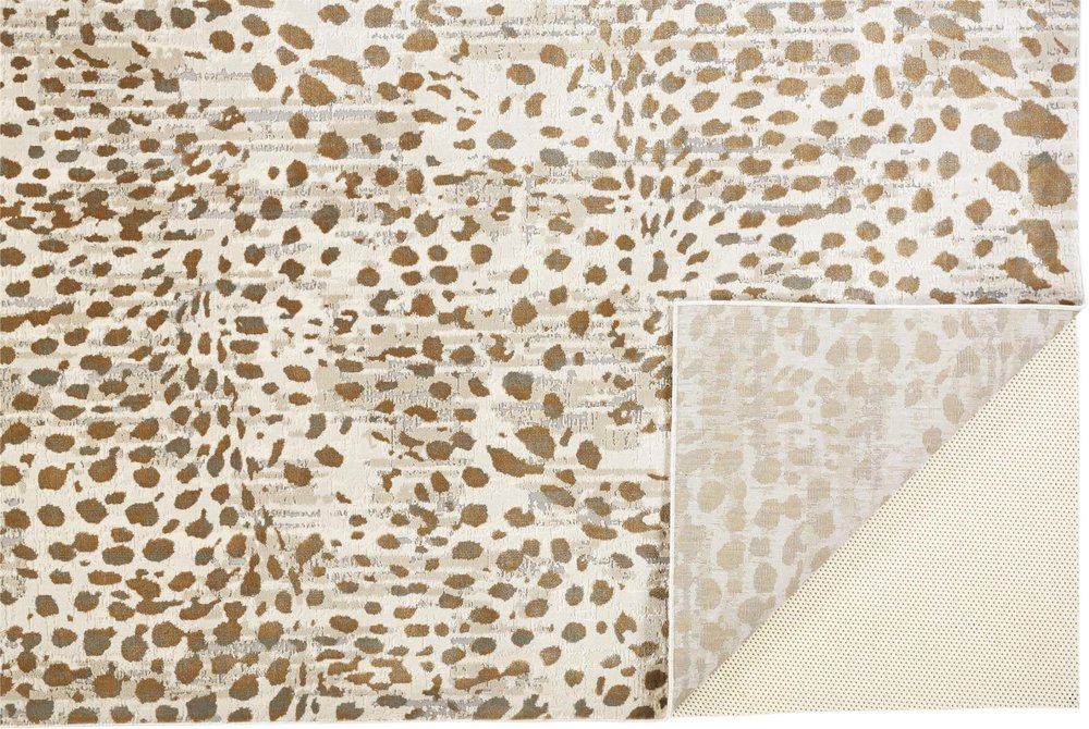 7' X 10' Brown And Ivory Abstract Stain Resistant Area Rug
