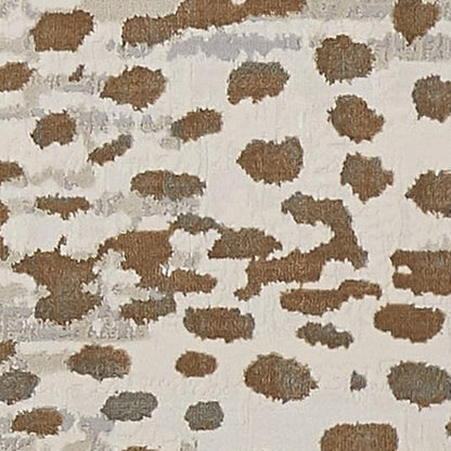 8' X 11' Brown And Ivory Abstract Stain Resistant Area Rug
