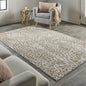 5' X 8' Brown And Ivory Abstract Stain Resistant Area Rug