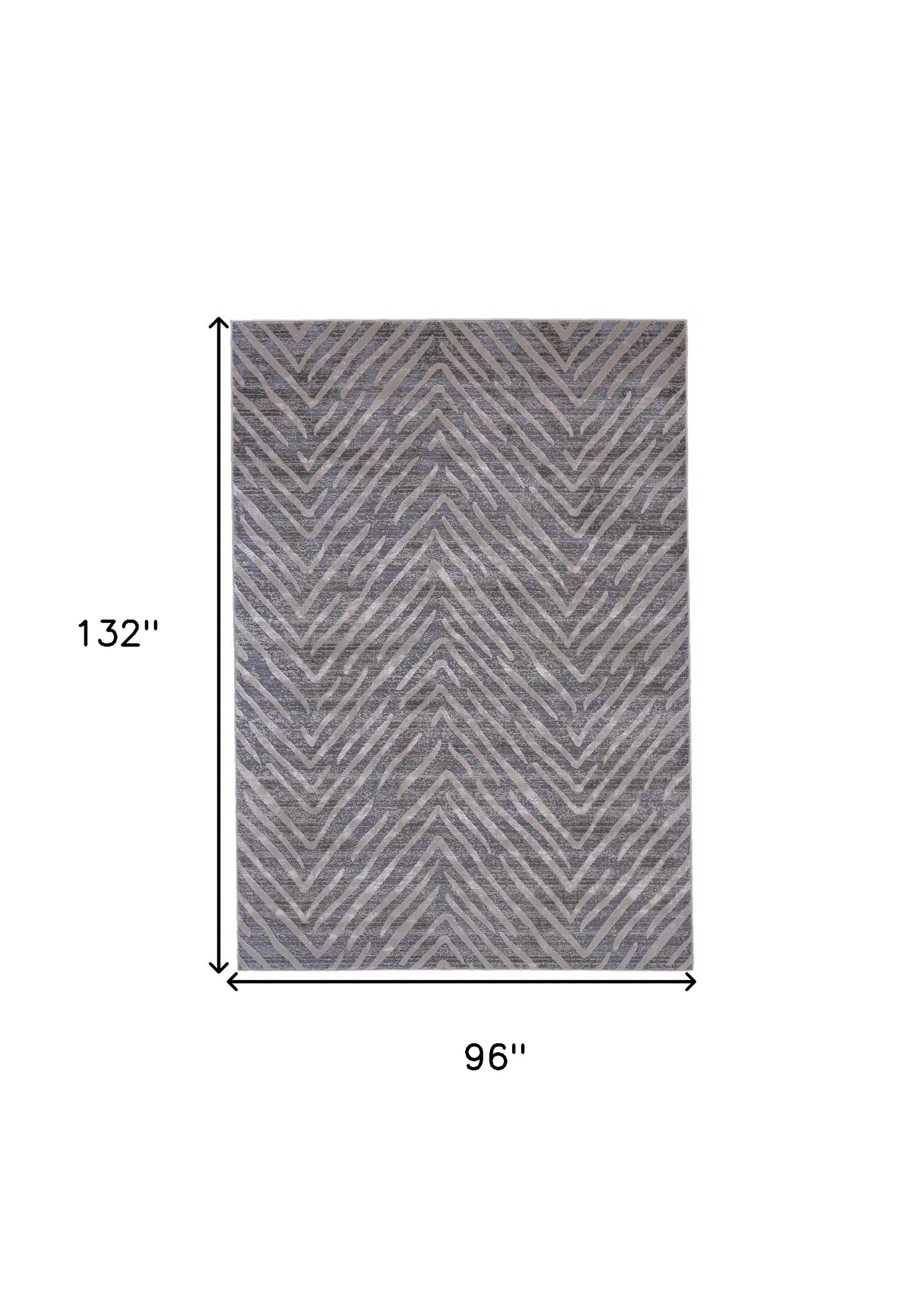 8' Gray and Silver Abstract Distressed Runner Rug