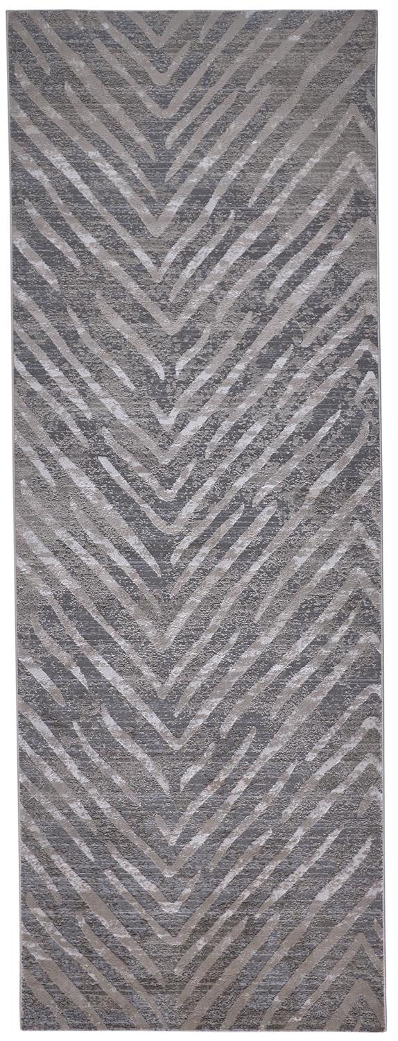 5' X 8' Gray Abstract Stain Resistant Area Rug