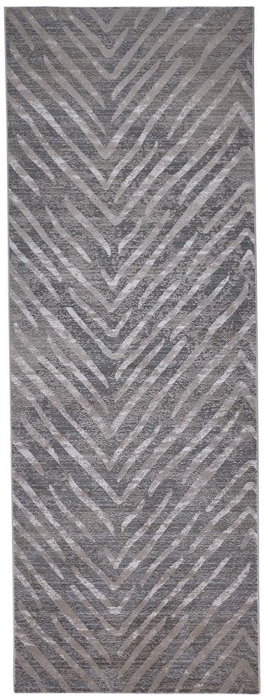 12' X 15' Gray And Silver Abstract Area Rug
