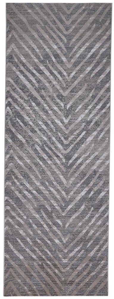 12' X 15' Gray And Silver Abstract Area Rug