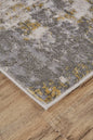 5' X 8' Gray And Gold Abstract Area Rug