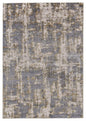 7' X 10' Gray And Gold Abstract Area Rug