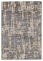 5' X 8' Gray And Gold Abstract Area Rug