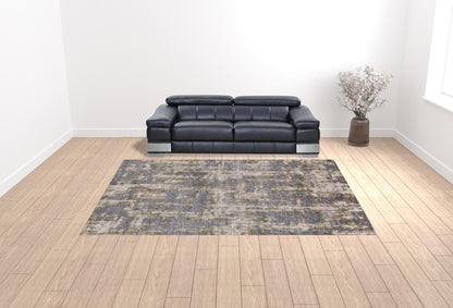 8' X 11' Gray Abstract Area Rug