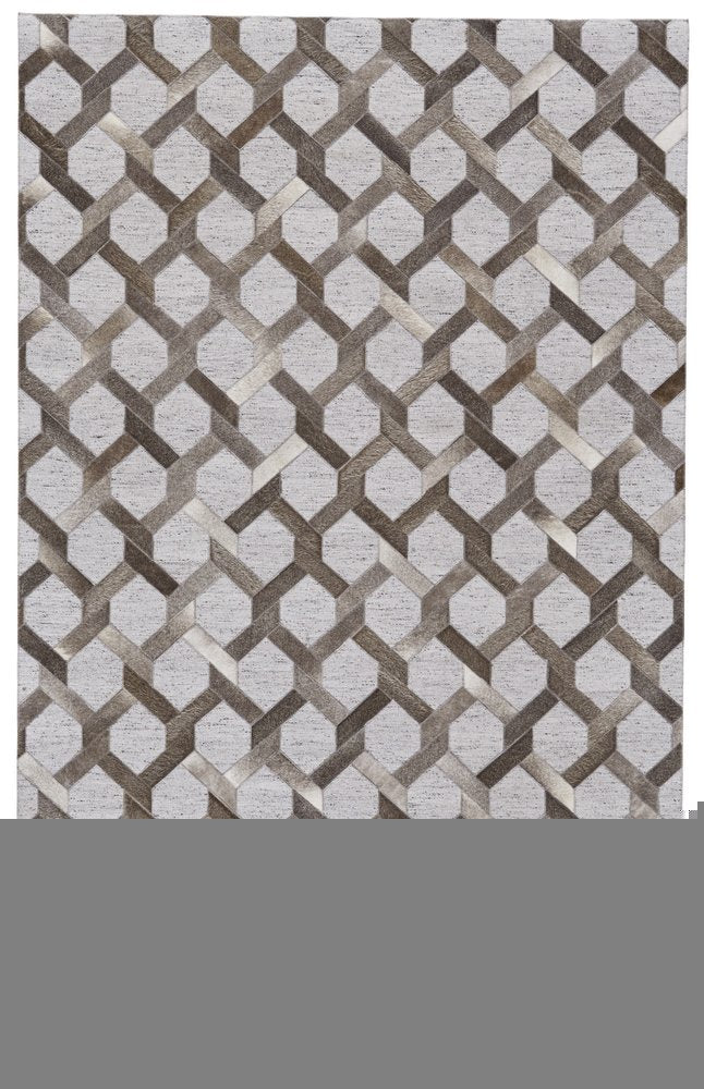 5' X 8' Gray Geometric Hand Woven Area Rug