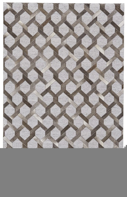 5' X 8' Gray Geometric Hand Woven Area Rug