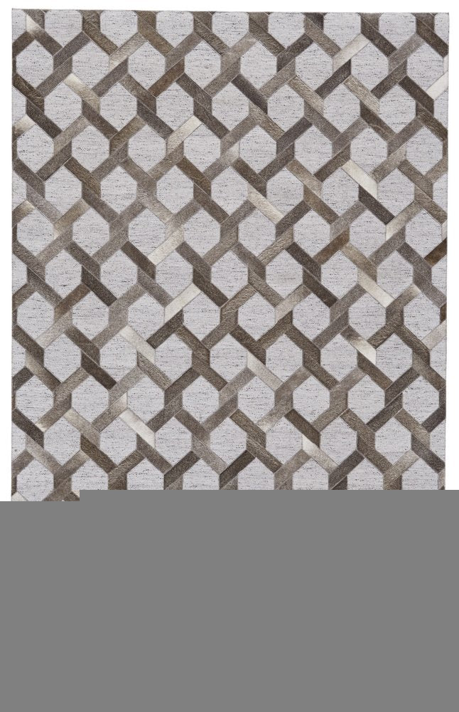 5' X 8' Gray Geometric Hand Woven Area Rug