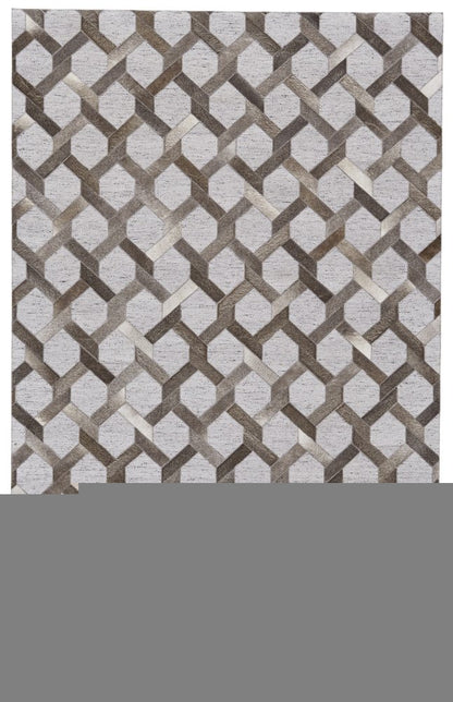 5' X 8' Gray Geometric Hand Woven Area Rug