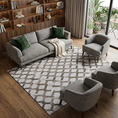 5' X 8' Gray Geometric Hand Woven Area Rug