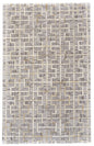 5' X 8' Tan and Brown Geometric Hand Woven Area Rug
