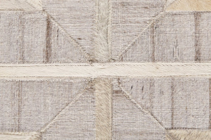 5' X 8' Tan and Brown Geometric Hand Woven Area Rug
