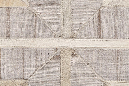 8' X 11' Gray Ivory And Brown Geometric Hand Woven Area Rug