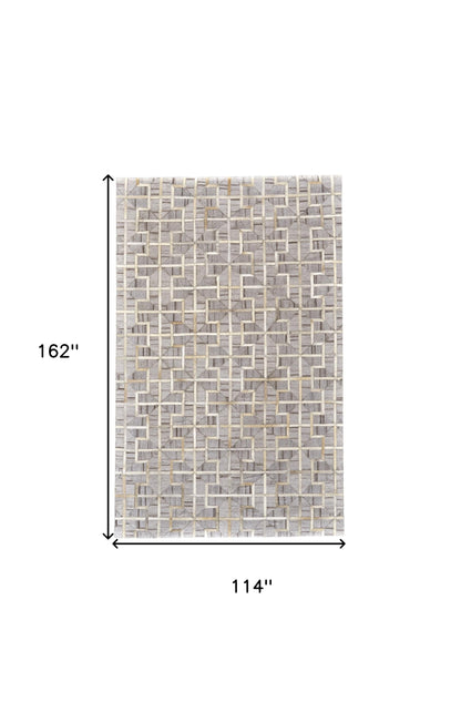2' X 3' Gray Ivory And Brown Geometric Hand Woven Area Rug