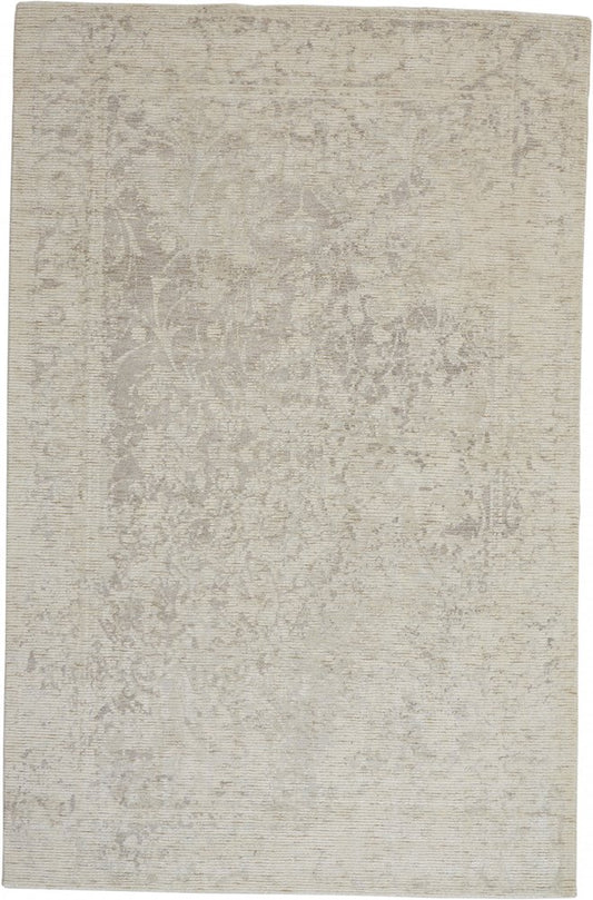 10' X 13' Ivory Blue And Tan Abstract Hand Woven Area Rug