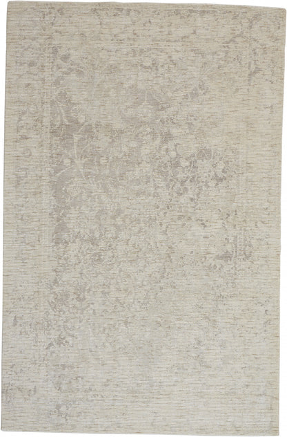 10' X 13' Ivory And Gray Abstract Hand Woven Area Rug