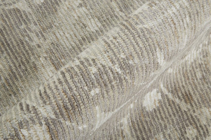 10' X 13' Ivory Blue And Tan Abstract Hand Woven Area Rug