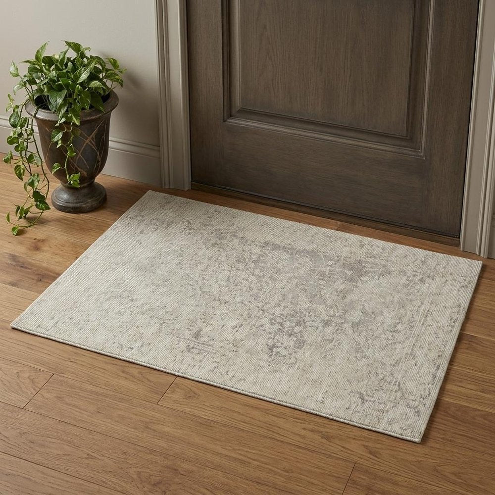 10' X 13' Ivory Blue And Tan Abstract Hand Woven Area Rug