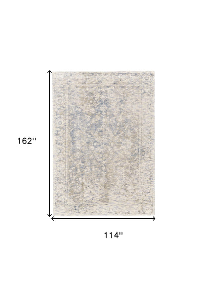10' X 13' Ivory And Gray Abstract Hand Woven Area Rug