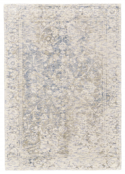 10' X 13' Ivory And Gray Abstract Hand Woven Area Rug