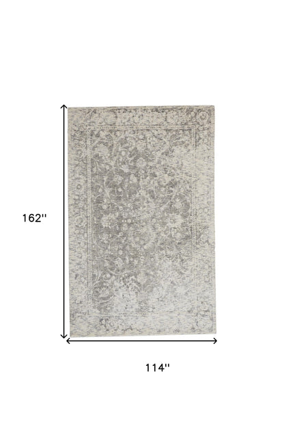10' X 13' Ivory And Gray Abstract Hand Woven Area Rug