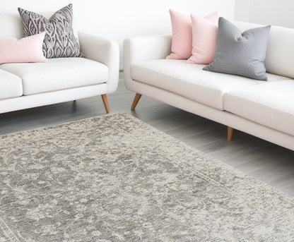 10' X 13' Ivory Blue And Tan Abstract Hand Woven Area Rug