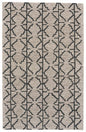 8' X 11' Black And Taupe Wool Geometric Hand Tufted Area Rug