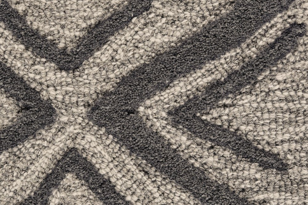 4' X 6' Black Taupe And Gray Wool Geometric Hand Tufted Area Rug