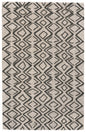 4' X 6' Black Taupe And Gray Wool Geometric Hand Tufted Area Rug