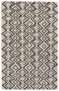 4' X 6' Black Taupe And Gray Wool Geometric Hand Tufted Area Rug