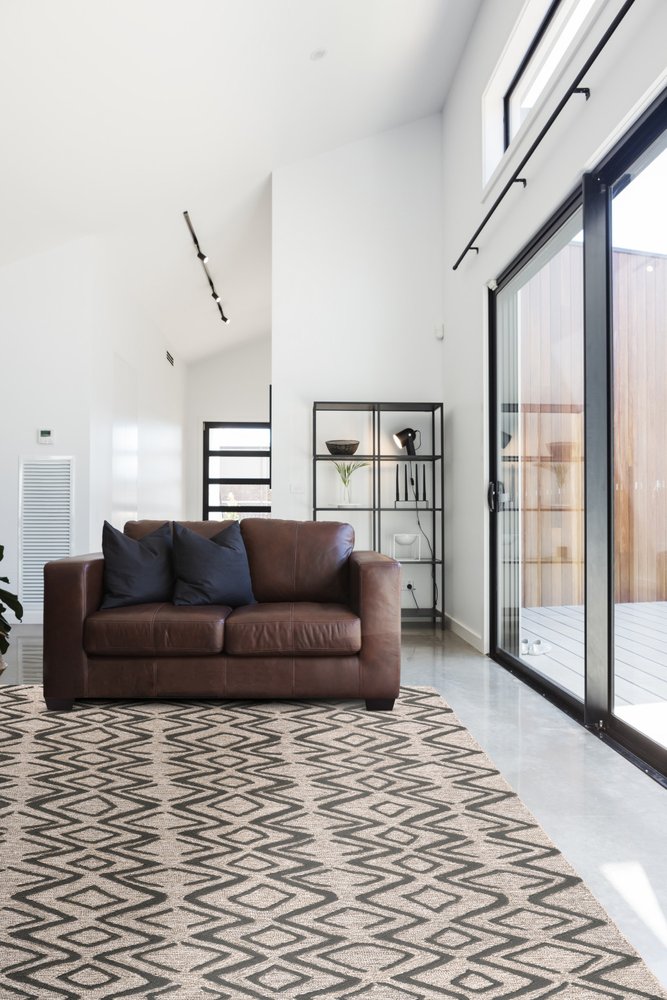 8' X 11' Black Taupe And Gray Wool Geometric Hand Tufted Area Rug