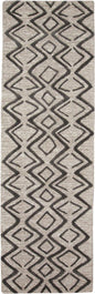 8' X 11' Black Taupe And Gray Wool Geometric Hand Tufted Area Rug