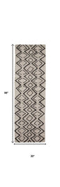 4' X 6' Black Taupe And Gray Wool Geometric Hand Tufted Area Rug