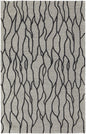 5' X 8' Gray And Black Wool Abstract Hand Tufted Area Rug