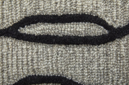 5' X 8' Gray And Black Wool Abstract Hand Tufted Area Rug