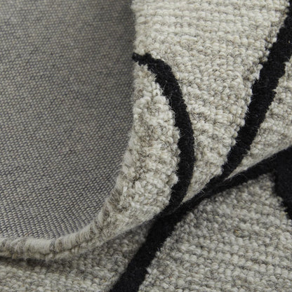 10' X 13' Gray And Black Wool Abstract Hand Tufted Area Rug