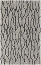5' X 8' Gray And Black Wool Abstract Hand Tufted Area Rug