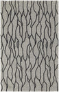 8' X 11' Gray And Black Wool Abstract Hand Tufted Area Rug